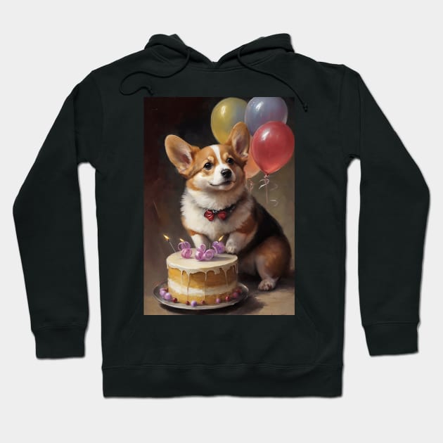 Welsh Corgi Dog Birthday Card Hoodie by candiscamera